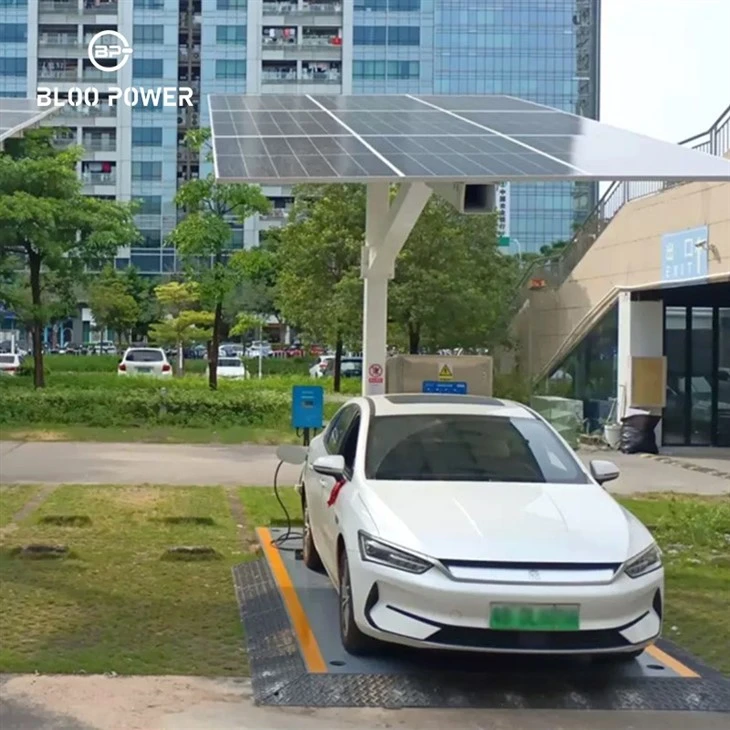 Complete setup for the electric car charging station